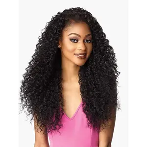 Half Wig 3 in 1 Shaggy Wave Flip Over Drawstring Wig Synthetic Wig Adjustable Drawstring for Seamless Hair Blending Ready to Go Glueless Wig for Women