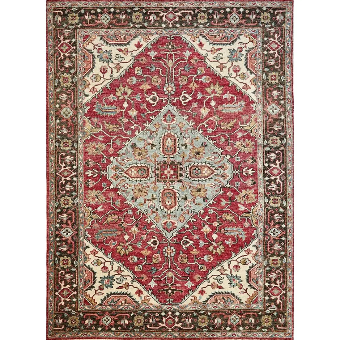 936 - Traditional  Heriz  Medallion Vegetable dyed Wool Carpet