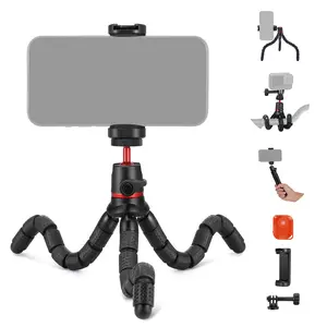 NEEWER T72 Phone Tripod with Remote, Action Camera Mount and Phone Holder, Mini Flexible Camera Tripod for SpringTravel, Vlogging, Streaming, Compatible with iPhone, Samsung, GoPro, DSLR