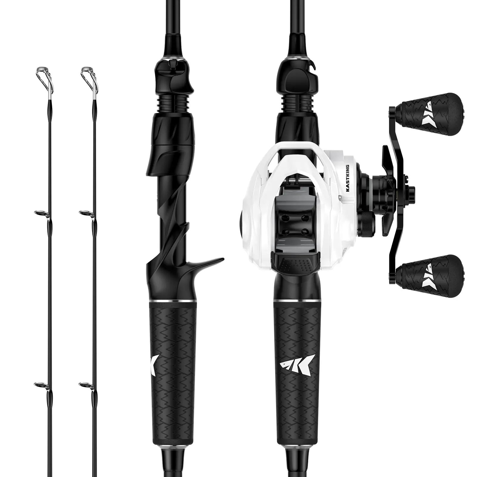 KastKing Lethal Phantom Twin-Tip Fishing Rod and Reel Set | 2-Piece IM6 Graphite Pole, Smooth Drag, Non-Slip Grip for Freshwater & Saltwater Anglers