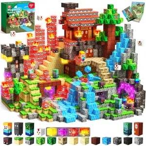 Super TNT 400 PCS Magnetic Blocks- Light Up Magnetic Building Blocks ,Stacking Magnets for Kids , Sensory Toy & STEM Learning for Toddlers , Birthday Gifts for 3+ Year Old Boys & Girls, Stem Learning Tool