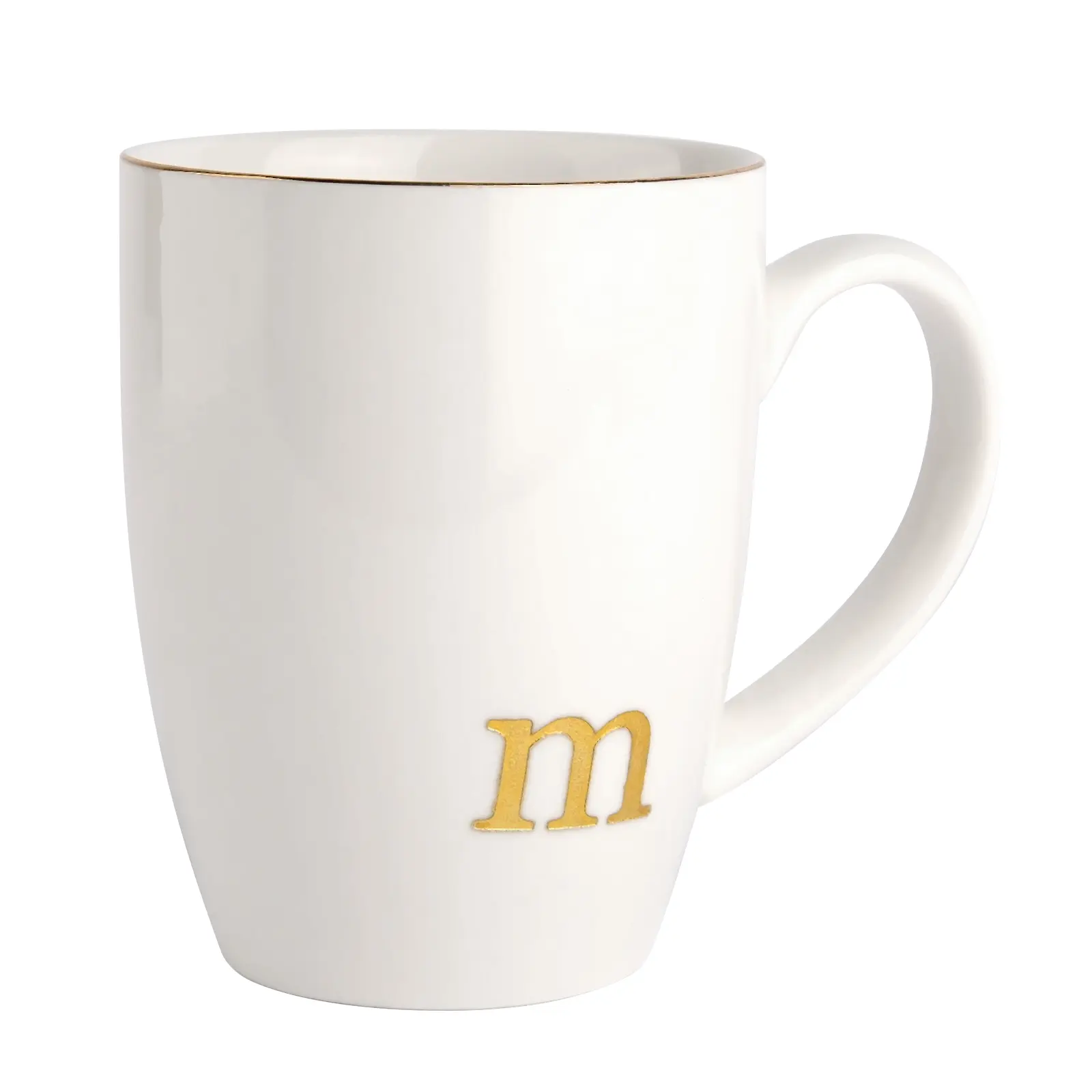 HOME SMILE 12 oz Monogram Initial Ceramic Mugs - Elegant Alphabet Drinkware for Women, Washable Drink Cups for Office and Home Use, Shelf