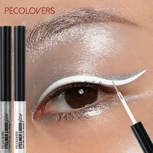 2PCS/Set  Metallic Glitter Eyeliner, Shiny Waterproof Liquid Eyeliner, Longwear Eye Liner, White, Long-Lasting Smooth Application, Travel-Friendly Makeup for Women, Eye Makeup Supplies