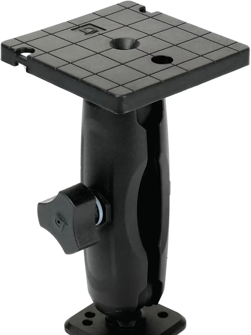 Day Drift Marine Square Fish Finder Mount, Heavy Duty Aluminum, 4x4 inch Base, Quick Attach, Black