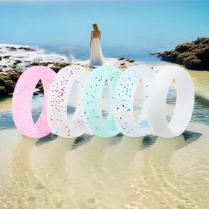 5Pcs Silicone Wedding Rings For Women, 5.7mm Wide, 2mm Thick new style wedding ring jewelry