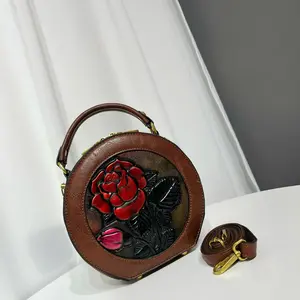 New portable small round bag fashion bucket bag four seasons women's bag