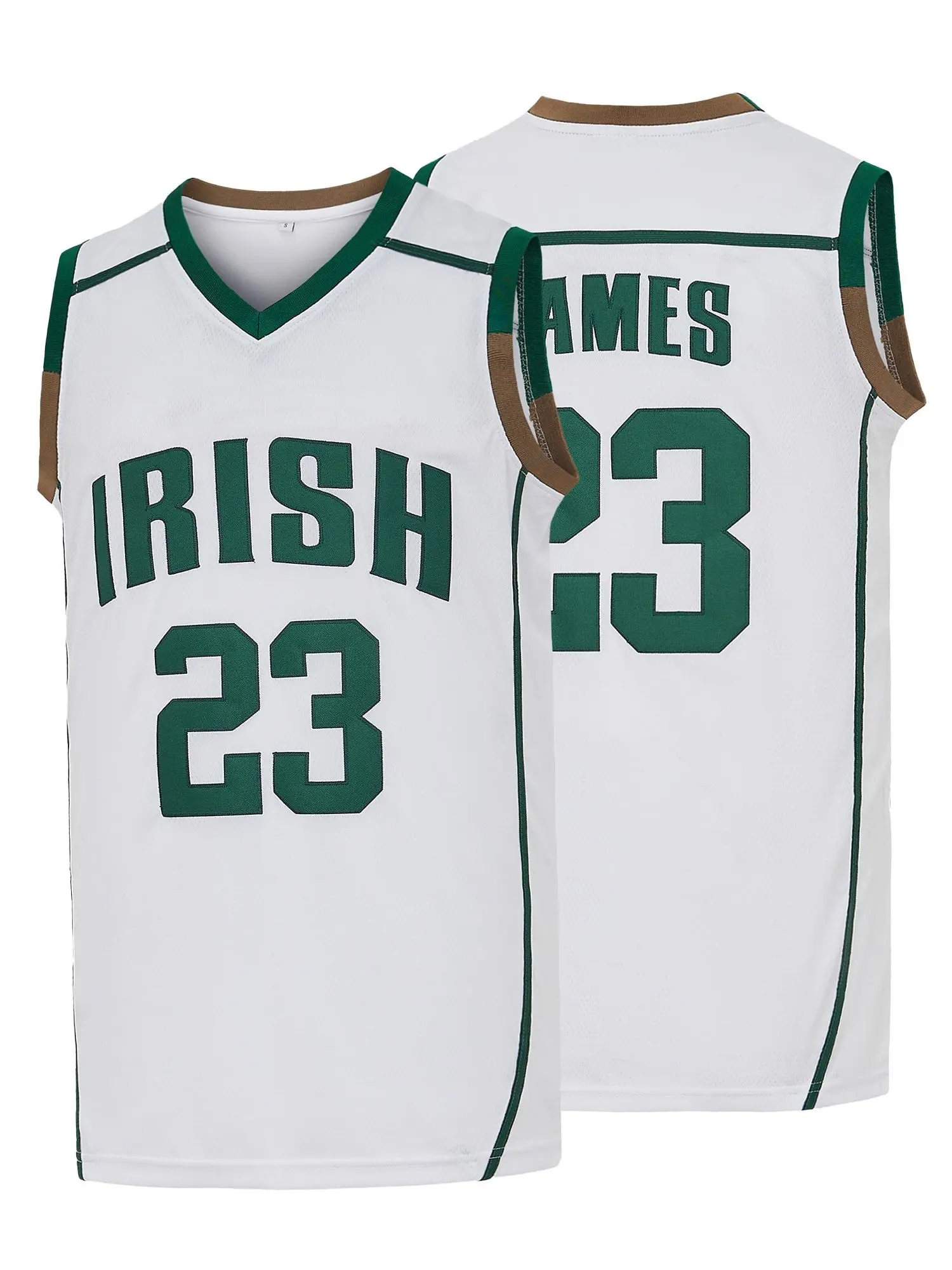 Men's #23 IRISH James Basketball Jersey From St. Vincent And St. Mary's High School Auction In Ohio,Exquisite Embroidered Training Match Jersey, Sport Jersey, Sports Tank Top