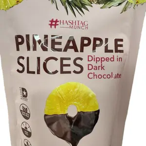 Hashtag Munch Pineapple Slices Dipped in Dark Chocolate - Perfect Snack & Dessert for a Sweet Treat
