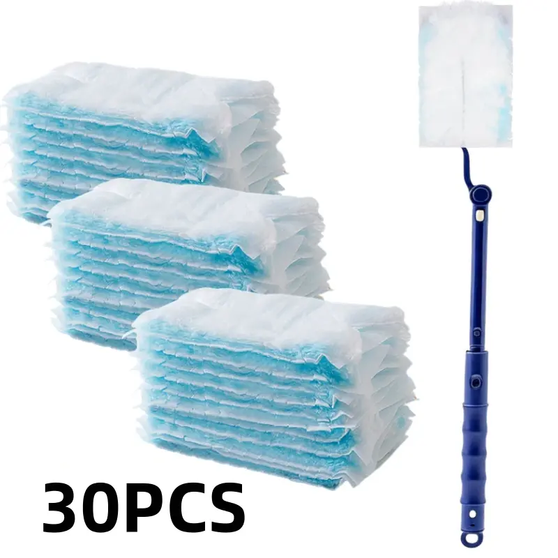 Humwam Disposable Microfiber Duster Set - 30 Durable Heavy Duty Refills, 90cm Extendable Handle, Ultra-Fine Heads, Microfiber Towel Included, for Home Cleaning & Housekeeping Supplies,dorm essentials,home essentials