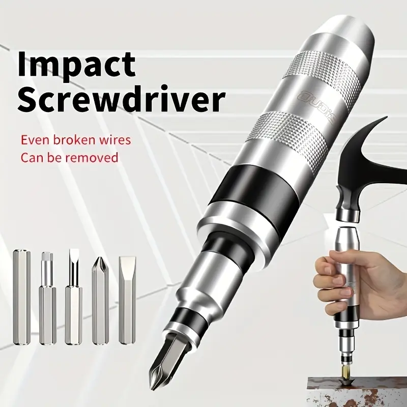 7-Piece/13-Piece Professional Impact Screwdriver Set with Screw Extractor & Multiple Bits, Hardware Multitool for DIY Maintenance, Home Use