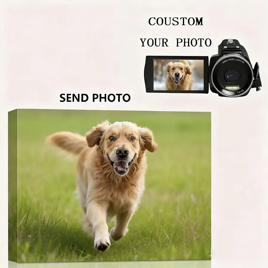 Custom Photo Canvas Painting Frame - Personalized Canvas Wall Art Transform Your Photos into Stunning Framed Wall Art, Digital Printed Photos on Canvas, Perfect for Home Decoration Gifts and Souvenirs Pet Portrait Print