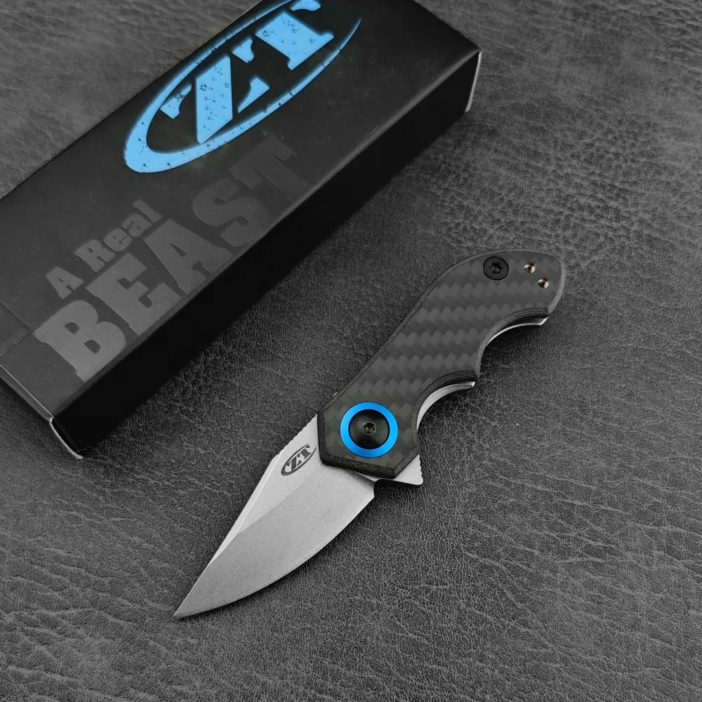 0022 Folding Mini Knife with Stone-Hardened CPM-20CV Blade and Carbon Fiber Handle Ultra-Lightweight Survival Gear, Camping, and Outdoor Knife; EDC, Jungle Exploration, Hiking, and Fishing Multifunctional Tool, Survival Tools