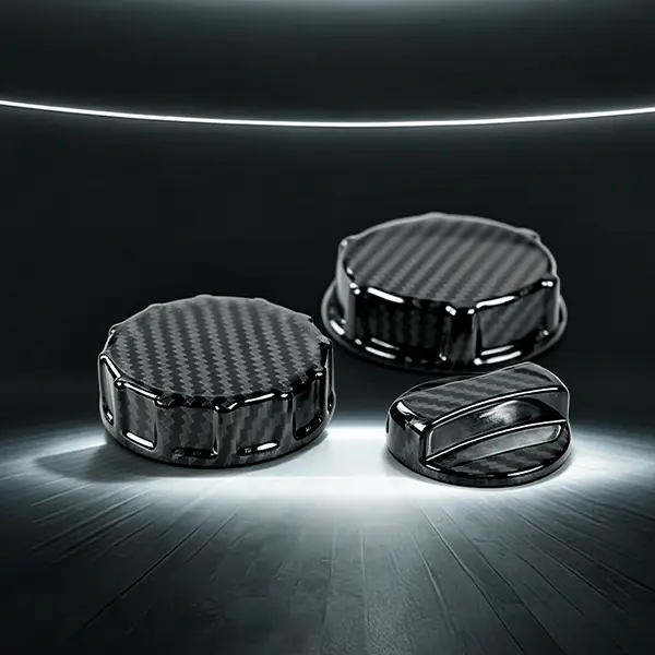 For 2024 2025 Ford Mustang Engine Fuel Tank Cap Decal Engine Fuel Tank Cap Protective Cover Carbon Fiber Patterned Car Decal