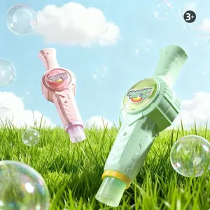 Fog Bubble Machine,Elastic Smoke Bubble Machine,Rechargeable Automatic Smoke Bubble Maker,Colorful Lights & Music,Magic Fog Bubble Wand Summer Christmas Birthday