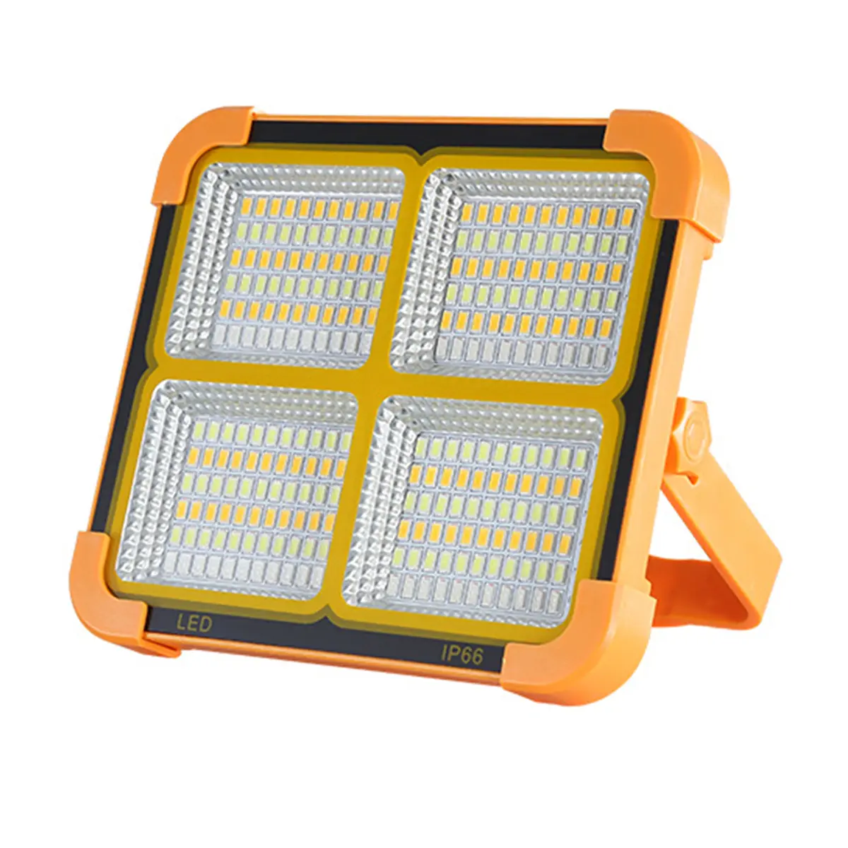 Solar Rechargeable LED Work Light - 288 Super Bright 5730 Beads Floodlight with USB & Type-C Charging, 5 Lighting Modes, IP66 Waterproof Portable Dimmable Emergency Flashlight, Solar Powered Rechargeable Powerful Flashlights for Camping, Fathersdaygift