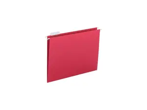 Business Source Hanging File Folders, Letter Size, Red, 25/Box (BSN03175)