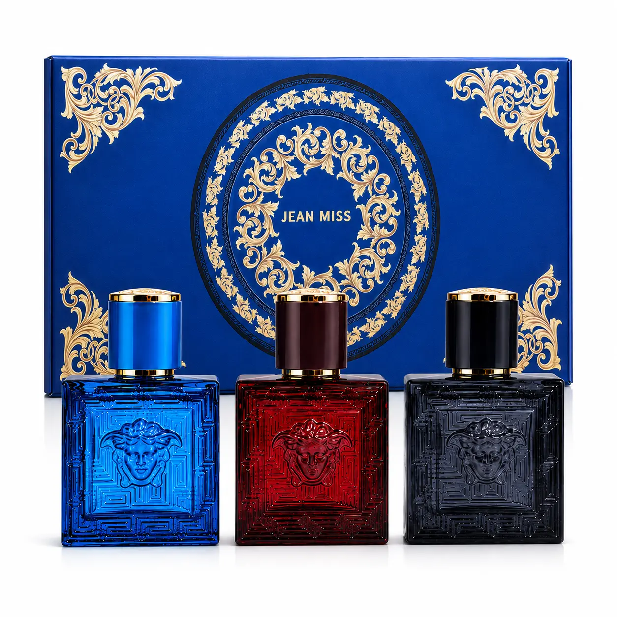 JEAN MISS Eros Men’s Cologne Gift Set, 3 x 30ml Eau de Toilette | Fresh Fougere, Spicy Woody & Floral Scents | Long-Lasting Gift for Him|Ideal for Adults Daily Wear & Date Night Gift for Boyfriend