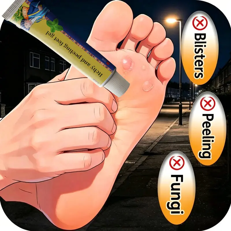 Foot cream for athlete’s foot; blisters between toes; ulcers/sores on feet; itching; peeling skin on feet; rough, worn areas due to blisters; anti-itch relief; severe foot odor and intense itching