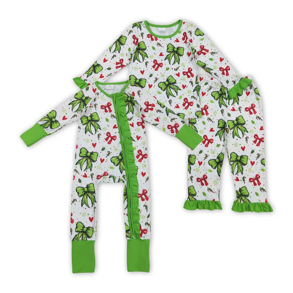 Baby Girl's Christmas Clothing Set, 2-Piece Ultra-Soft Cotton Zip-Up Pajama Onesie with Hat for Infants & Toddlers 12-18M, 2T, 3T, Baby Clothing, Holidays, Essential Xmas Gift, 6-12M