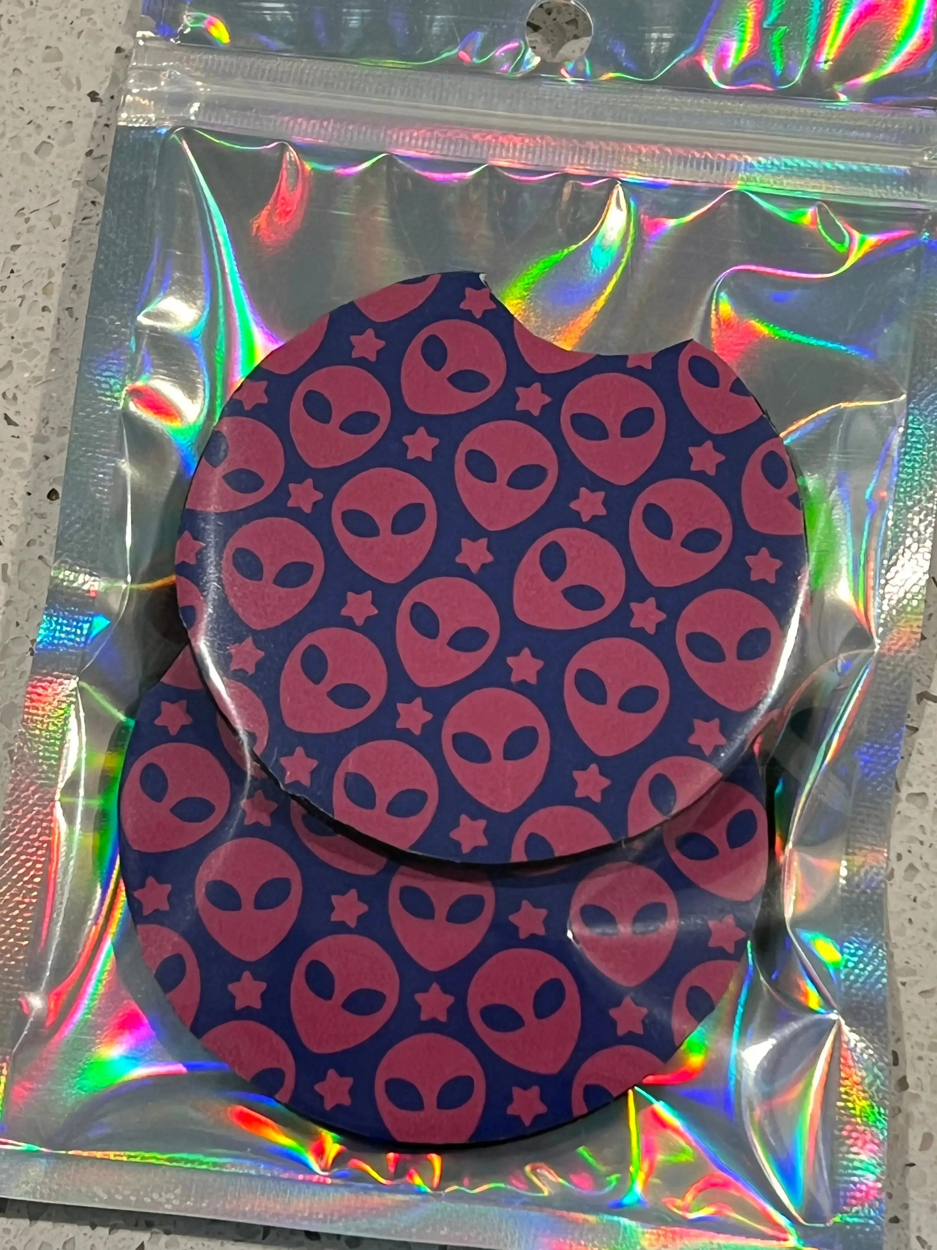 Purple Alien Car Coasters