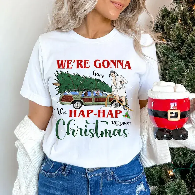 Delivered after Christmas-Christmas Vacation Hap Hap Happiest Christmas T-Shirt, National Lampoon's Christmas Vacation Tee, Griswold Christmas Shirt, Christmas Movie