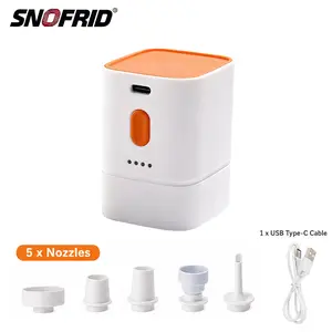 【FathersDayGift】Snofrid Portable Mini Air Pump for Air Mattress & Pool Floats, Fast Inflate & Deflate Camping
