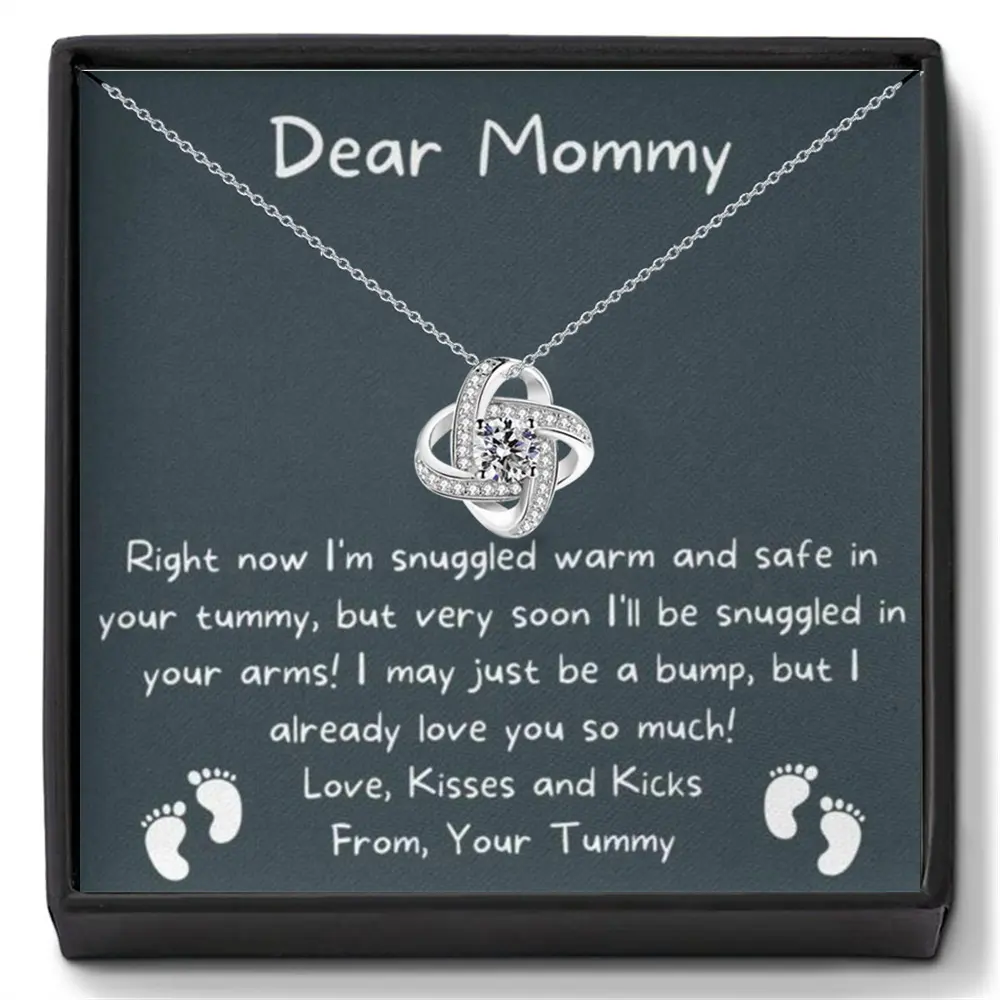 Mom Necklace, Mom To Be Necklace, Pregnancy Gift For Mom To Be, Mommy Present From Unborn Baby, Gift For Expecting Moms, Necklace Gift Box, Small Jewelry Gift Box, Card Box, Birthday Gift Necklace