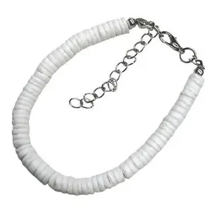 White Clam Shell Adjustable Bracelet