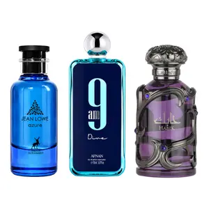 Lattafa Jean Lowe Men's 3-Piece Fragrance Bundle - Azure, 9am Dive, Habik Scents - Clean, Longlasting, Clean Men's Fragrance, Longlasting Men's Fragrance