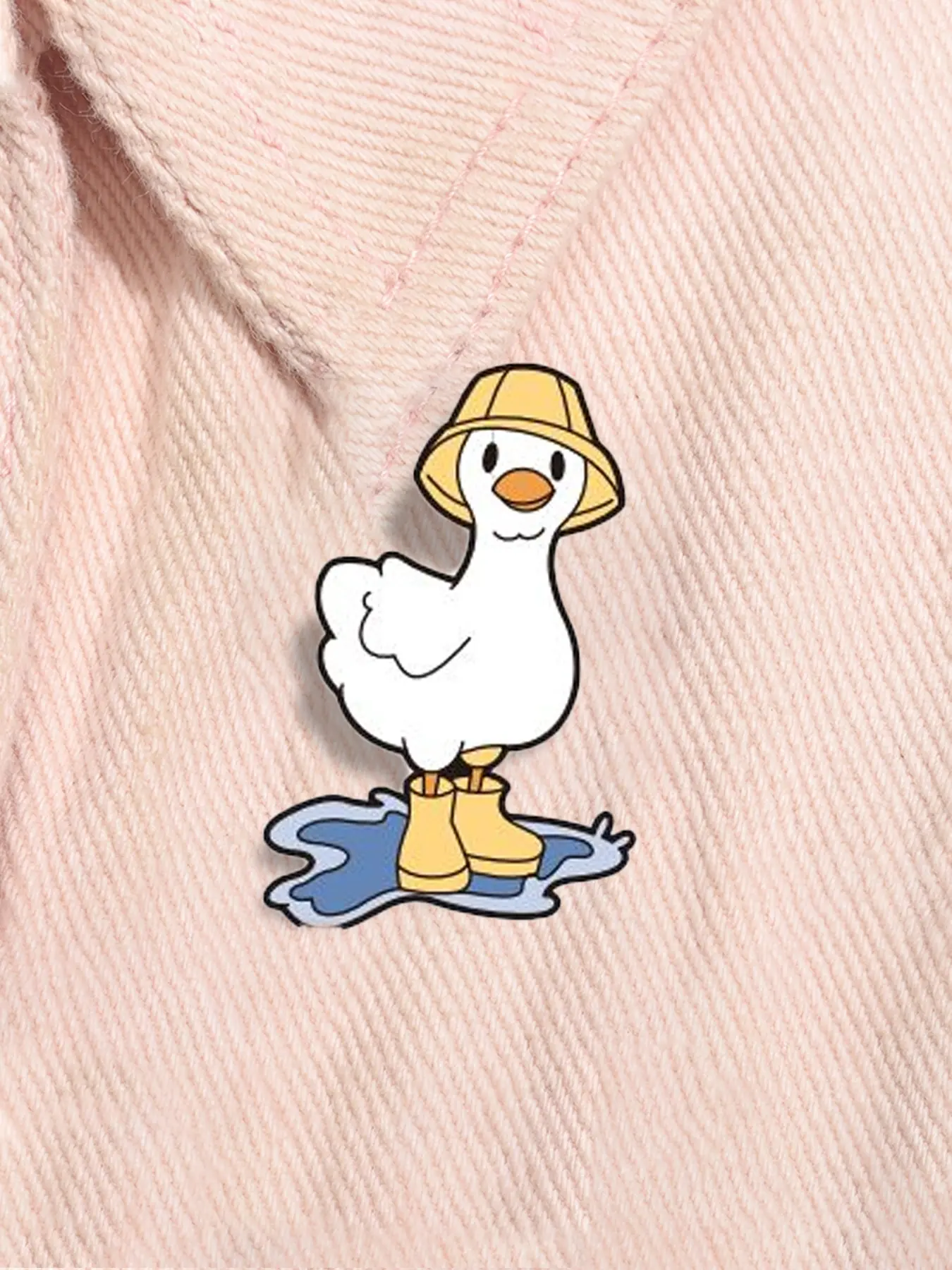 Duck with Rain Boots in A Puddle Enamel Pin Cartoon Humorous Fun Animal Metal Brooches Lapel Backpack Badge Jewelry Accessories Gifts for Kids Friends