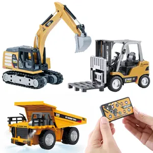 1/64 Mini Forklift & Remote Control Excavator Full-Proportion Toy Set (with Lights and Sounds) – Suitable for Adults & Kids (Boys & Girls) | RC Construction Vehicle Series