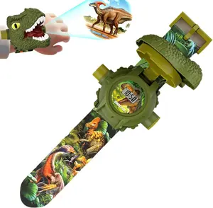 Children's Digital Watch 3D Cartoon Animal Projection for Boys Girls Adjustable Silicone Strap Educational Toy for Birthdays Easter Holidays Family Travel