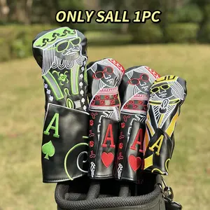 Poker JQK Design Golf Headcovers, High Quality Driver Wood Cover Set, Stylish Protection for Golf Woods, Golf Accessories, Golf Gift