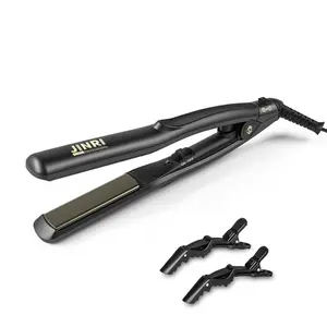 Hair Straightener with Titanium Plates 0.8 inch Flat Iron, Perfect Travel Size Hair Straightener Dual Voltage（100-240V）， Black Comfort curling irons hair curler hair styling tools