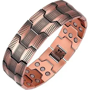 [LX STAR] 1pc Adjustable Magnetic Bracelet for Men, 3-Row Neodymium Magnets, Christmas Jewelry Gift, Ideal for Him , Holiday gifts, Valentine's Day gifts
