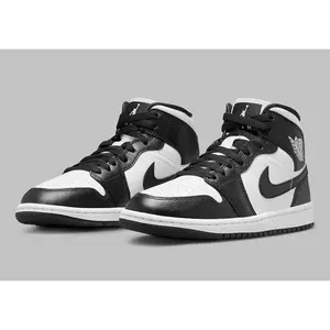 Women's Air Jordan 1 Mid "Panda" Black/White DV0991-101 Fashion Athletic Sneaker