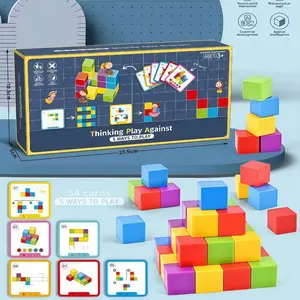 40Pcs Magic Cube Stacking Game, Educational Puzzle Toy, Montessori Puzzles Gift, Logical Thinking Battle, Rainbow Building Blocks, Math Challenge Kids Toy