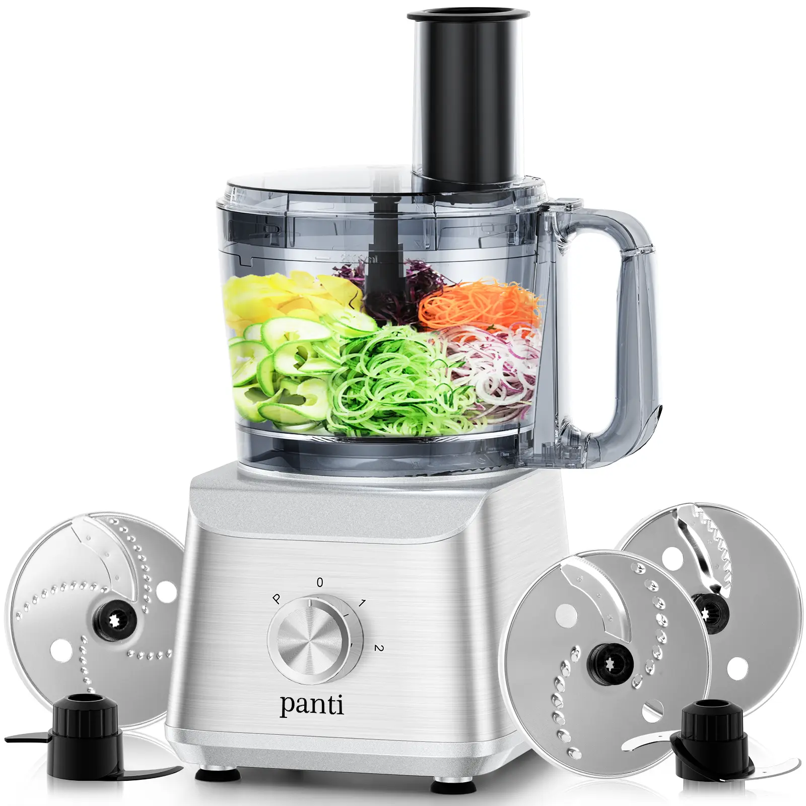 Panti mixers kitchen electric stand mixer food mixer: Integrating slicing, shredding, chopping, and pureeing functions, with a 12-cup large capacity and an easy-to-clean bowl scraper. Rotary Food Chopper Vegetable Chopper Tool