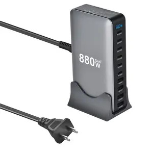 880w USB-C Charger, Gan 10-Port Fast Charging Station for Home Office, Multi-Port PD 3.1 Desktop Adapter for Laptop Phone Tablet