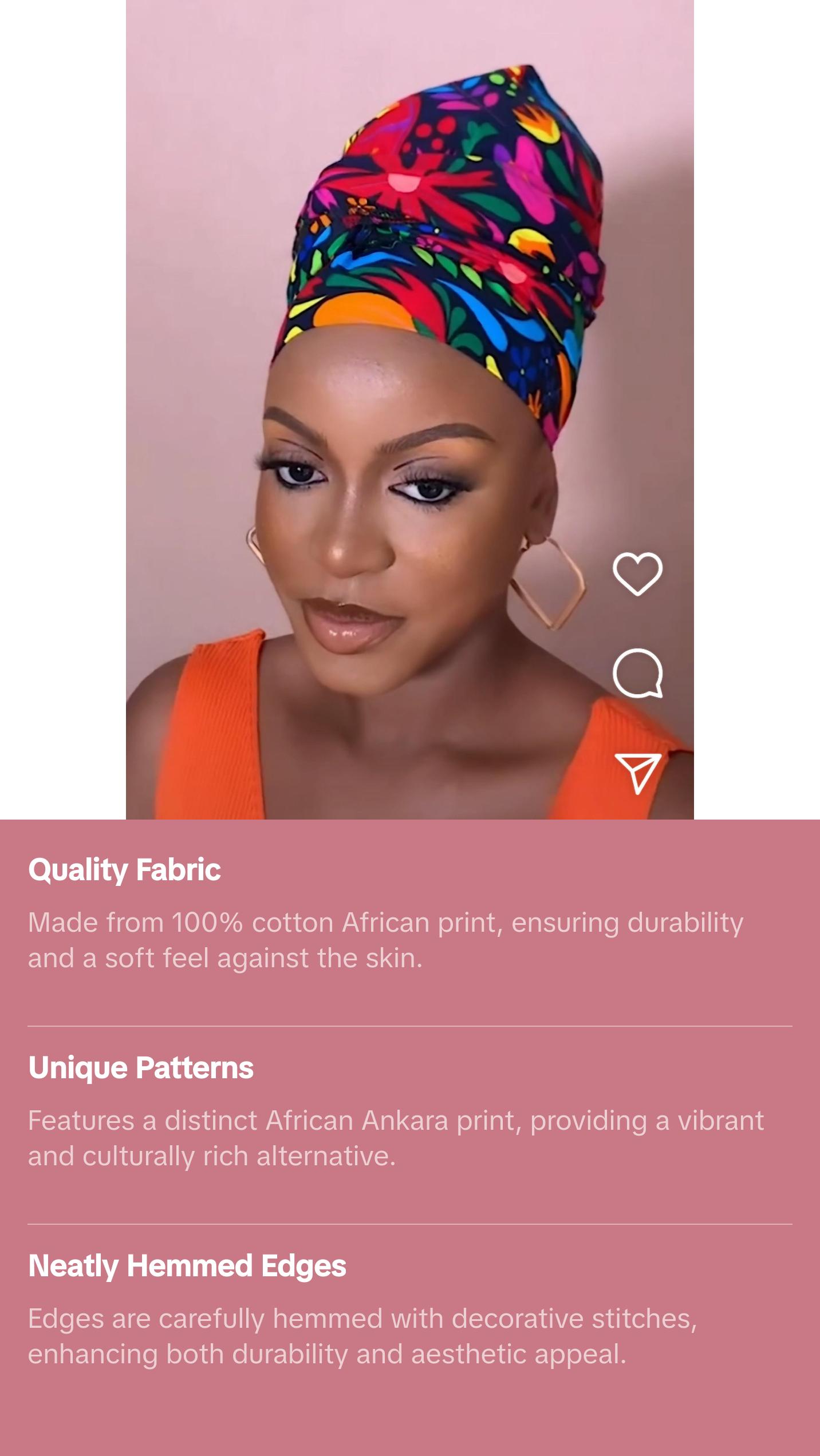 Black Multicolor Ankara Headwrap, African Ankara Headwrap Black Multicolor Ankara Headwrap, African Ankara Headwrap