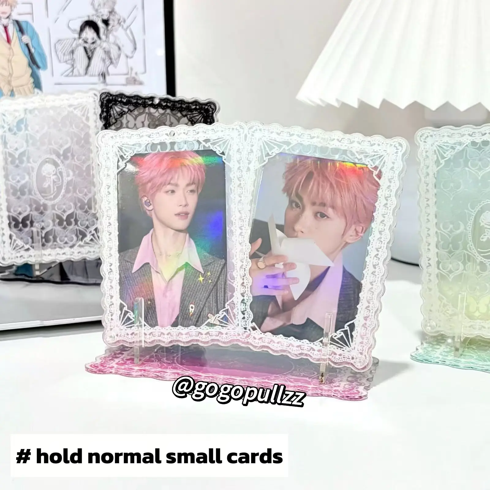 Lace Designs Pretty Acrylic Goods/Merch Stands,Collectible Card Shelf, Card Stand