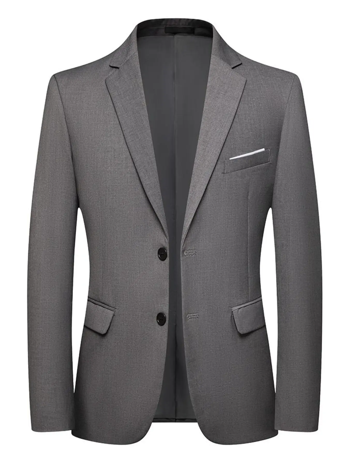 Men's Four Seasons Two-Button Single-Breasted Classic Business Formal Wedding Groomsmen Suit, Casual Western Wear, Long Sleeve, Formal Attire, Ideal for Special Occasions