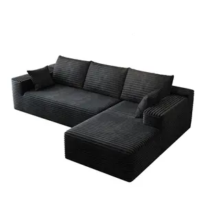 Boneless Sectional Sofa - 95" Width Frameless Arms Modern Cloud-Shaped Indoor Living Room Sofa, 95x35.8x28in Dimensions