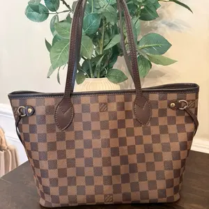 Pre-owned Louis Vuitton Canvas Tote Bags Damier Ebene PM Neverfull PM 2014