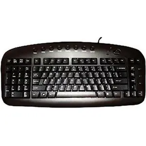 212 MAIN Left-Handed Ergonomic Wired Keyboard - Wired Input, Black Computer Office Accessory with Strategic Design