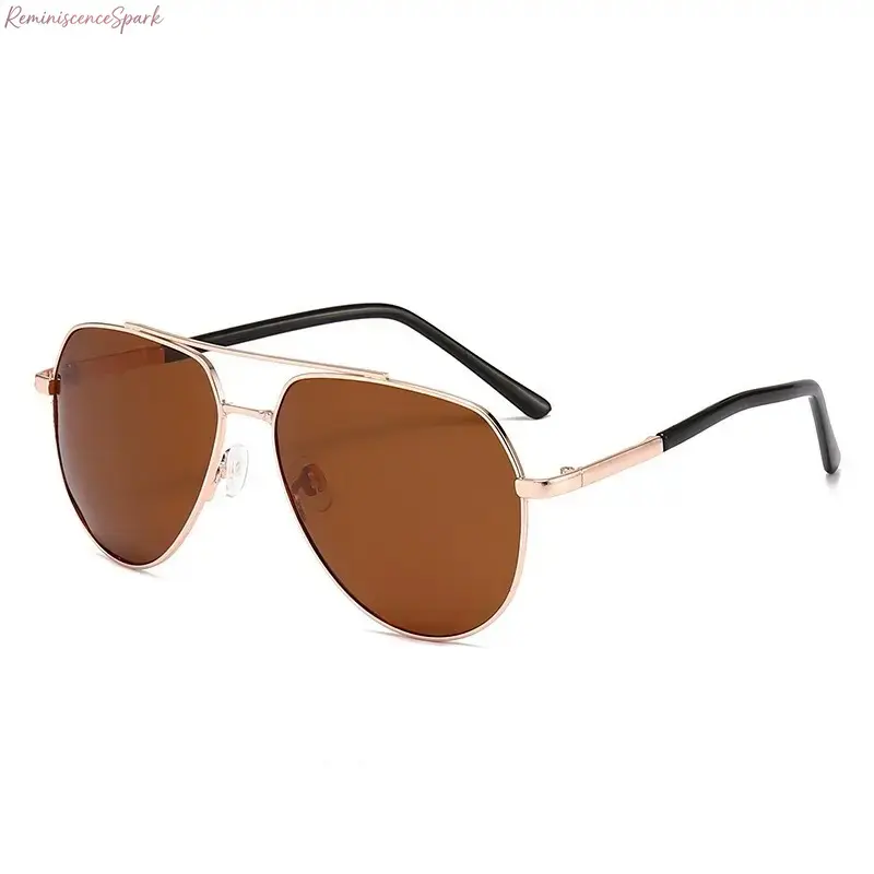 Unisex Polarized Classic Aviator Sunglasses - Full-Rim Metal Double Bridge Shades, Essential Lightweight Outdoor Sports Eyewear for Summer Road Trips, Daily Casual Use