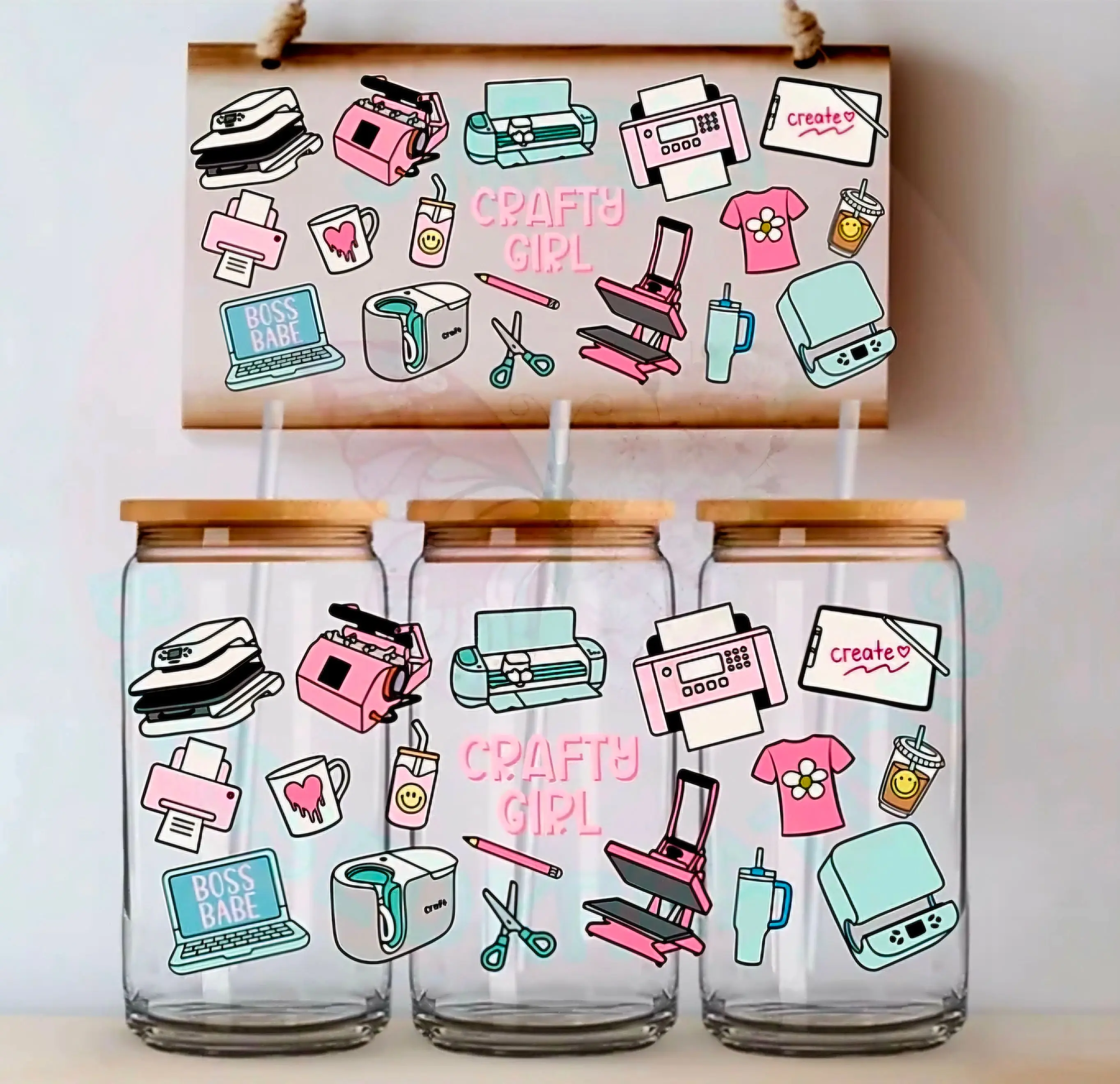 Crafty Girl - UVDTF Wrap for cups/hard surfaces Decal Sticker