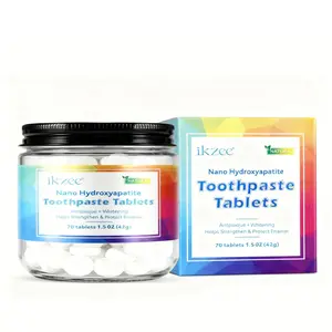 lkzee Nano Hydroxyapatite Toothpaste Tablets -PeppermintFlavor, Fluoride & Plastic Free, 70 Tablets, Anti-Cavity &Whitening, Natural Enamel Protector, Refreshing Taste Daily Oral