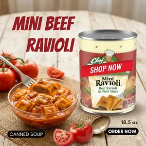 Mini Ravioli Pasta In Savory Tomato Sauce Quick Microwave Meal Ready To Eat Canned Pasta Food 15oz Pantry Meal