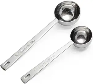 Long Handle 304 Stainless Steel Coffee Measuring Spoon Multi-Purpose Set  2 count 1 Tablespoon (15ml) and 2 Tablespoons (30ml)